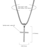 Simple Fashion Cross Chain Stainless Steel Necklace For Women Men Gold Color Necklace Religious Christian Jewelry