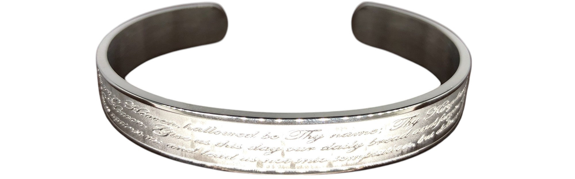 Prayer Bracelet Wristbands Sterling Silver Sideways Cross